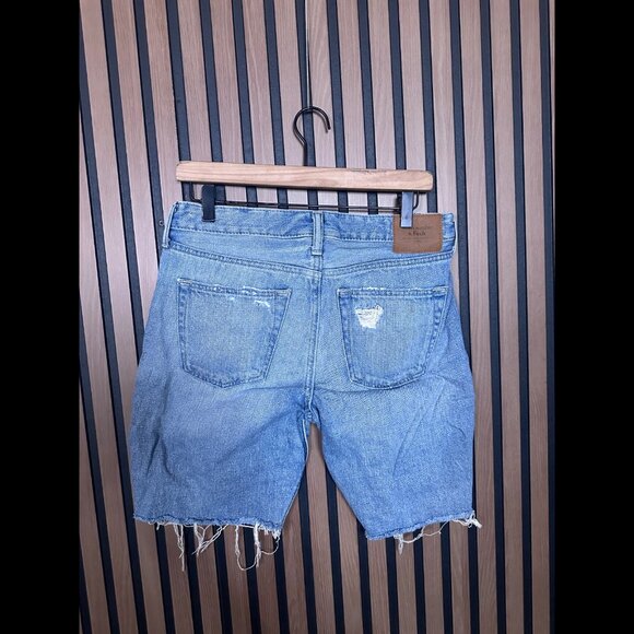 Abercrombie & Fitch Jean Shorts 30 Mens Blue Distressed Denim Cut Off - Picture 2 of 8